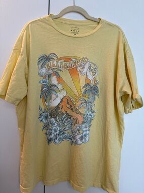 Billabong Yellow Short-Sleeve Volcano Graphic Tee